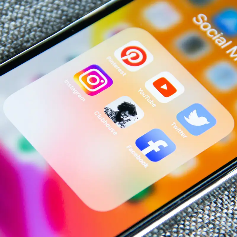 Social media icons on the iPhone.