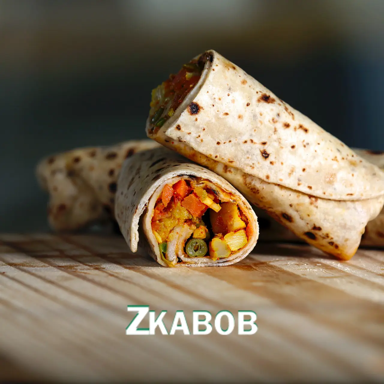 Two pieces of kebab wraps