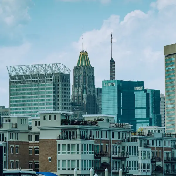 The Inner Harbor skyline in Baltimore, Maryland