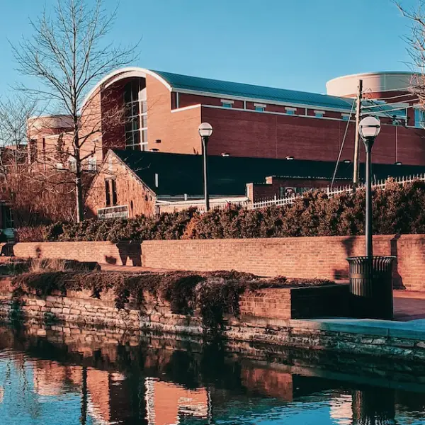 A building beside a canal in Frederick, Maryland