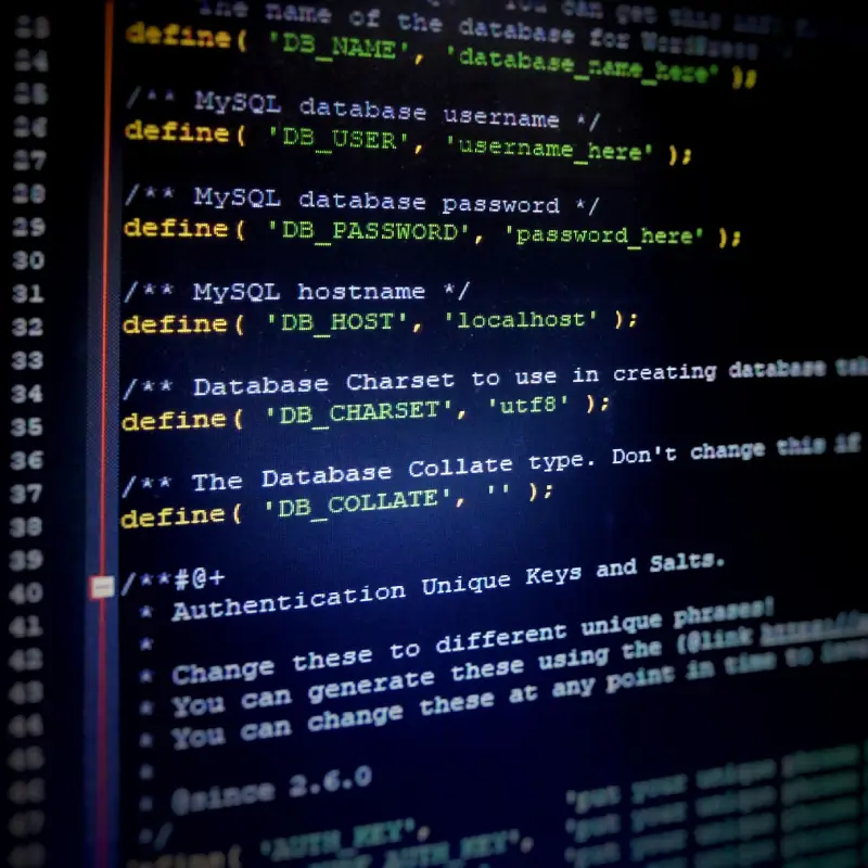 Lines of code on a code editor
